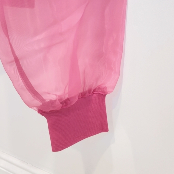 House of Harlow 1960 Sheer Puff Sleeves Knit Top - Picture 8 of 13